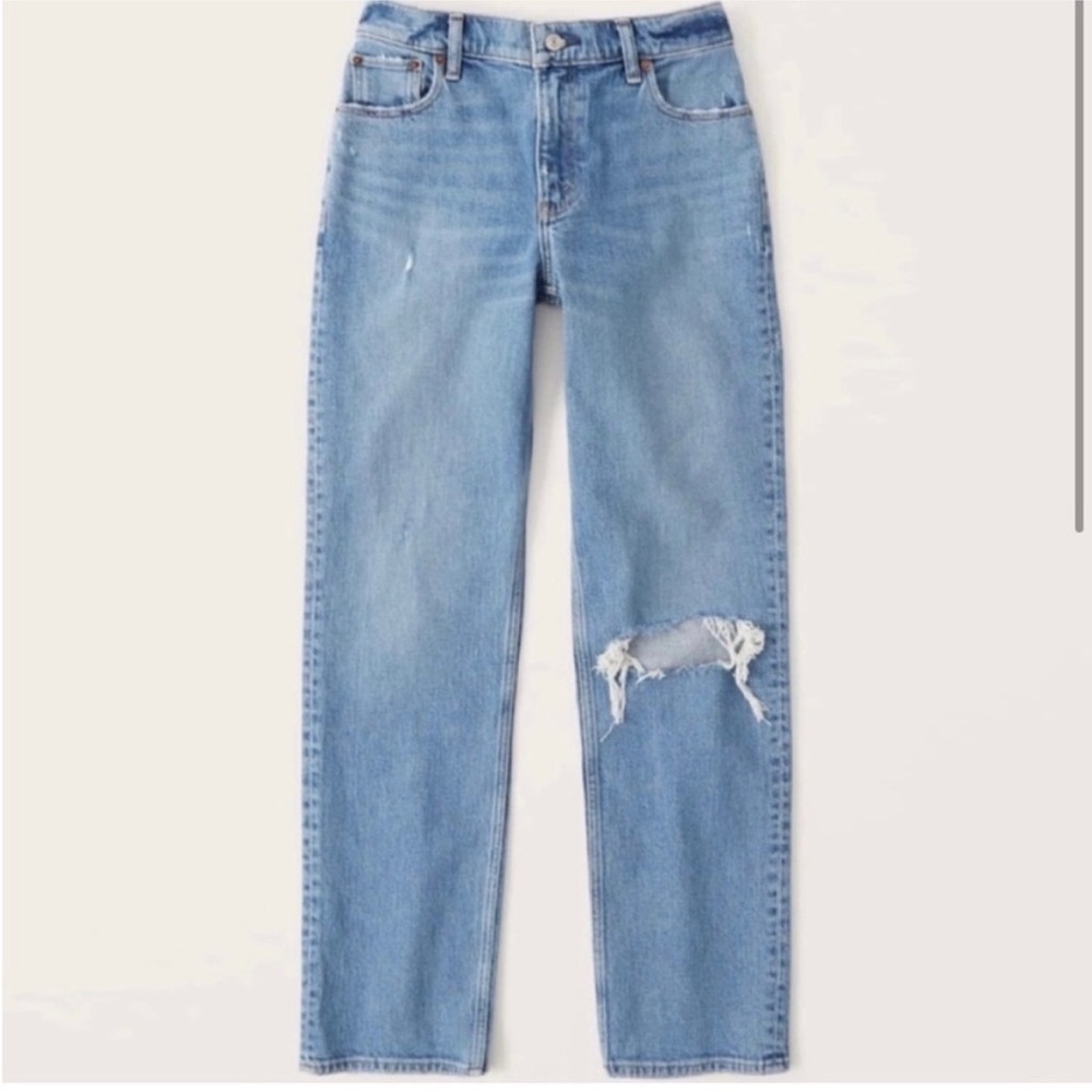 Abercrombie & Fitch the 90s Straight Low Rise Distressed Women's Jeans 00/24